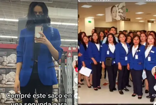 Pese a todo, la joven creó un impresionante outfit con el saco de los trabajadores de Liverpool