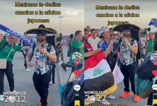 El usuario de TikTok Yaireltraviezo continúa alegrando a los aficionados con su bocina que utiliza para reproducir música afuera de los estadios de Qatar 