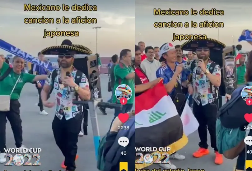El usuario de TikTok Yaireltraviezo continúa alegrando a los aficionados con su bocina que utiliza para reproducir música afuera de los estadios de Qatar El usuario de TikTok Yaireltraviezo continúa alegrando a los aficionados con su bocina que utiliza para reproducir música afuera de los estadios de Qatar