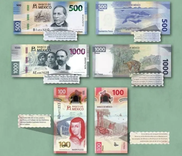 Los billetes de la familia G son los que actualmente están en circulación. Foto: Twitter (@EmisionBanxico).