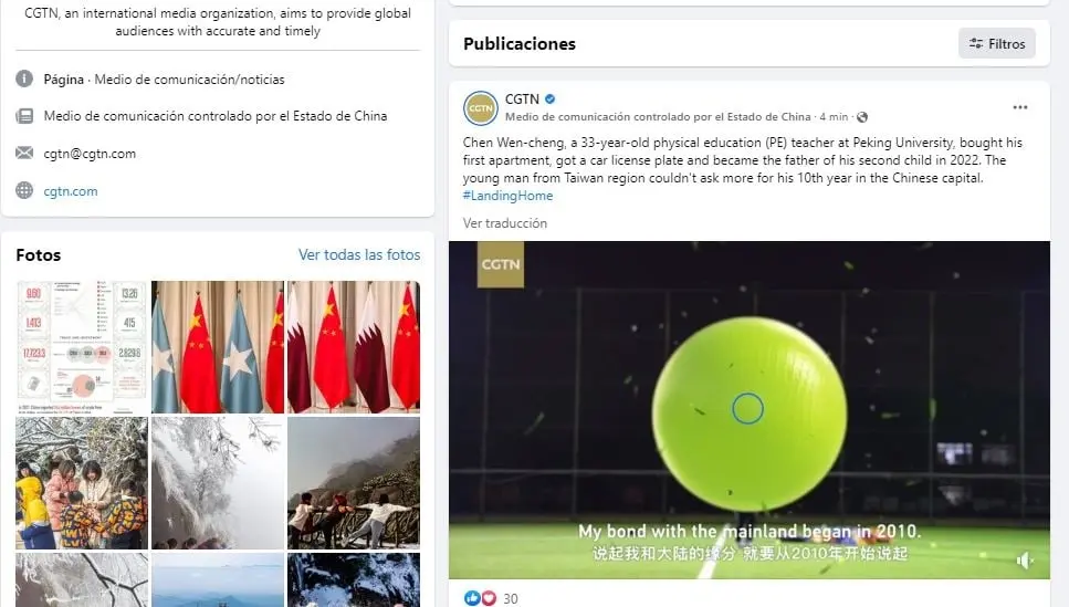 El canal de noticias en ingl&eacute;s de la Televisi&oacute;n Central de China cuenta con 119 millones de seguidores.