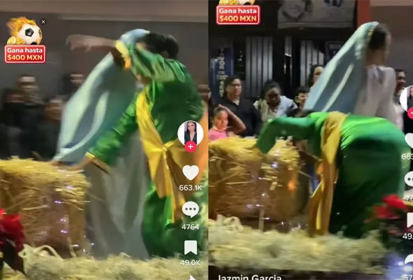 El peque&ntilde;o comenz&oacute; a bailar como si no hubiera un ma&ntilde;ana mientras las ni&ntilde;as que hac&iacute;an de Mar&iacute;a y El &Aacute;ngel comenzaron a pelear 