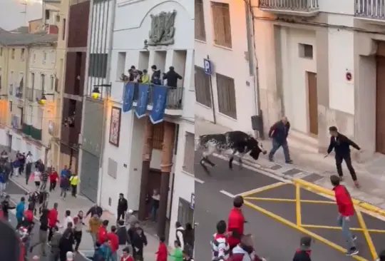 El abuelito sali&oacute; volando y se estrell&oacute; contra la pared luego de recibir el ataque del toro
