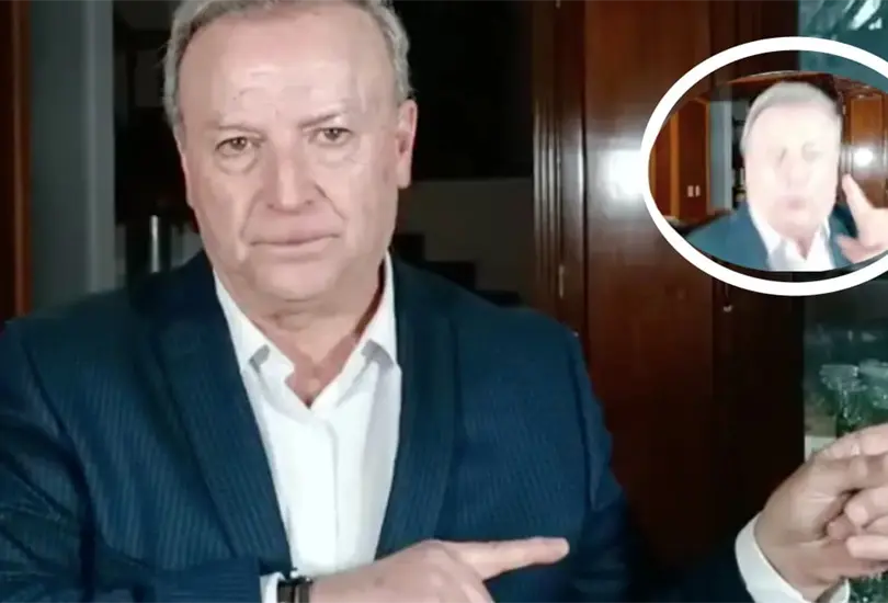 Gilberto Lozano, l&iacute;der de FRENAA, se cae en plena transmisi&oacute;n en vivo | VIDEO