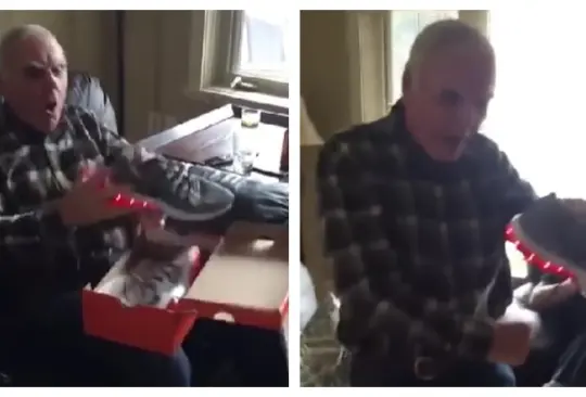 Abuelito se hace viral por su reacción al recibir de regalo unos tenis con luces Abuelito se hace viral por su reacción al recibir de regalo unos tenis con luces