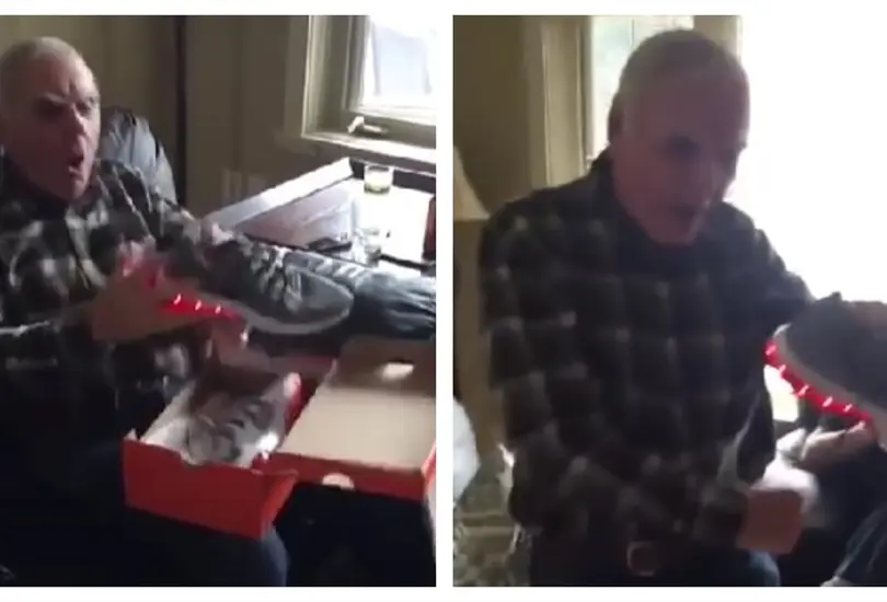 Abuelito se hace viral por su reacción al recibir de regalo unos tenis con luces Abuelito se hace viral por su reacción al recibir de regalo unos tenis con luces