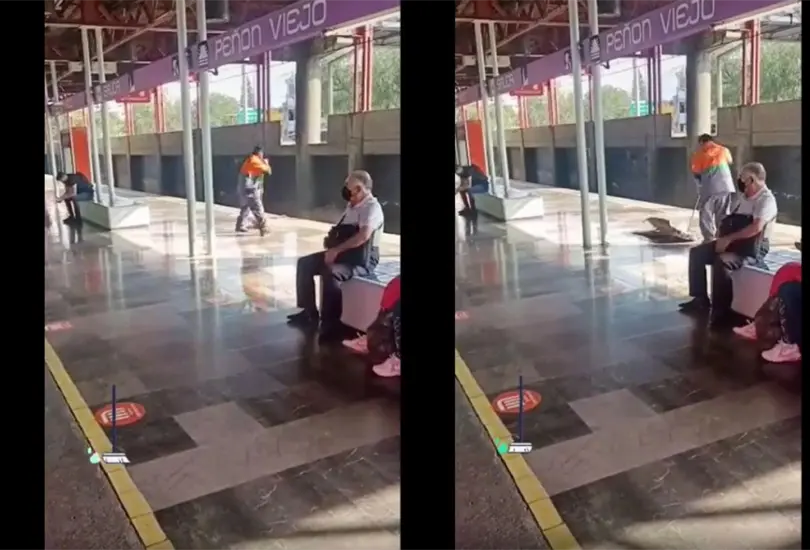 Empleado de limpieza del Metro se hace viral en TikTok por bailar mientras trabaja Empleado de limpieza del Metro se hace viral en TikTok por bailar mientras trabaja