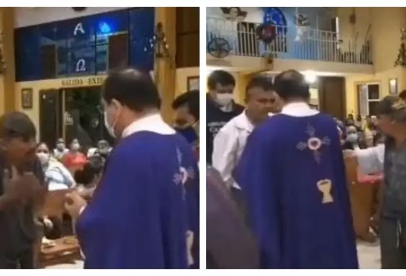 Sacerdote niega la hostia a un hombre Sacerdote niega la hostia a un hombre
