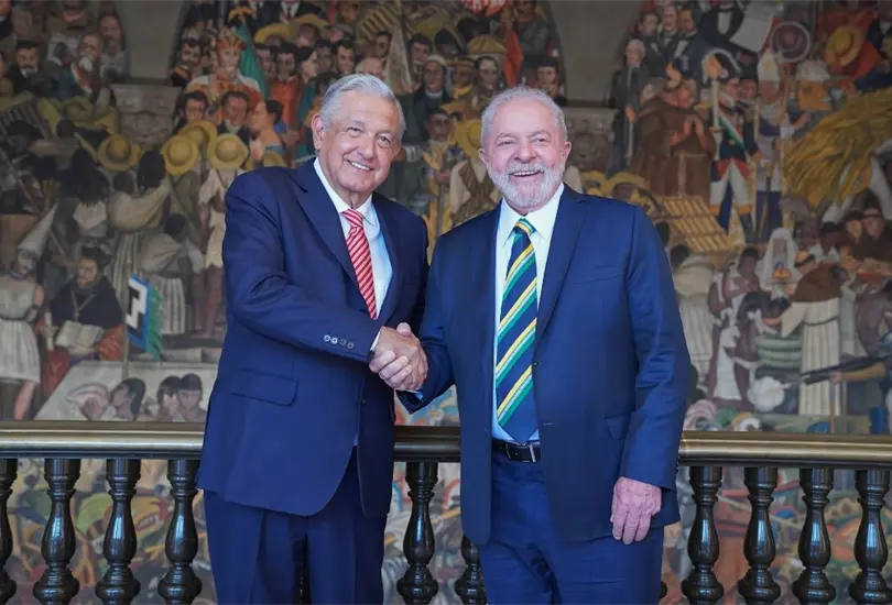 L&oacute;pez Obrador recibi&oacute; al ex presidente brasile&ntilde;o en Palacio Nacional.