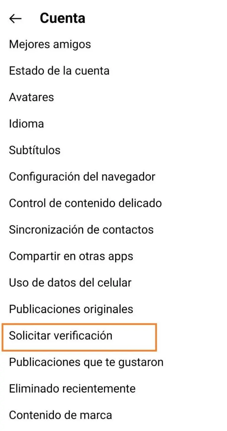 Solicitud de verificación