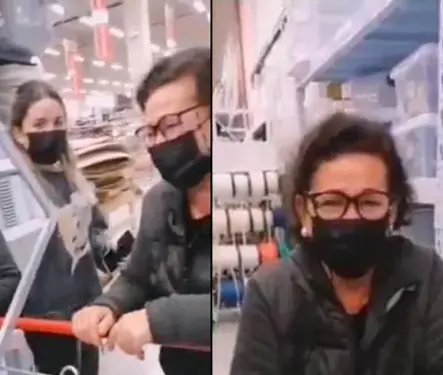 Mujer cede el paso a otra en supermercado y resulta ser su reflejo; su risa se vuelve viral