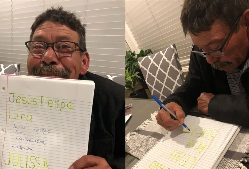 Berenice: Abuelito escribe el nombre de sus nietos por primera vez y conmueve en redes Berenice: Abuelito escribe el nombre de sus nietos por primera vez y conmueve en redes