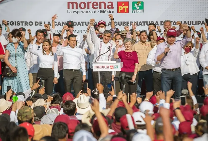 Am&eacute;rico Villarreal realiz&oacute; un mitin luego de su registro en el Ietam.