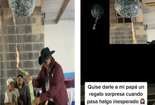 Le regala un globo con billetes a su papá por su cumpleaños y sale volando | VIDEO Le regala un globo con billetes a su papá por su cumpleaños y sale volando | VIDEO