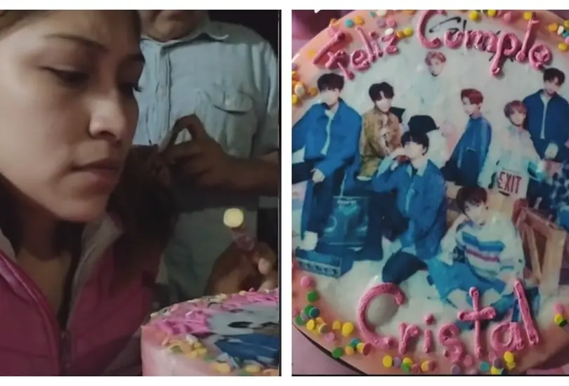 Se equivocan al llevarle un pastel de BTS