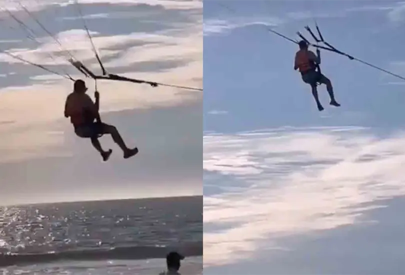 Una de las cuerdas del parapente se se rompi&oacute; 