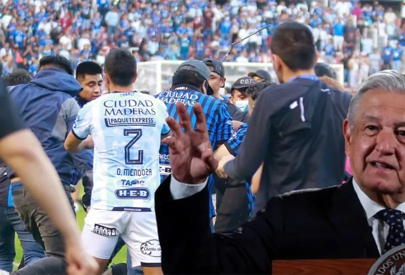 AMLO pide consultar a aficionados para imponer sanciones al Quer&eacute;taro. 