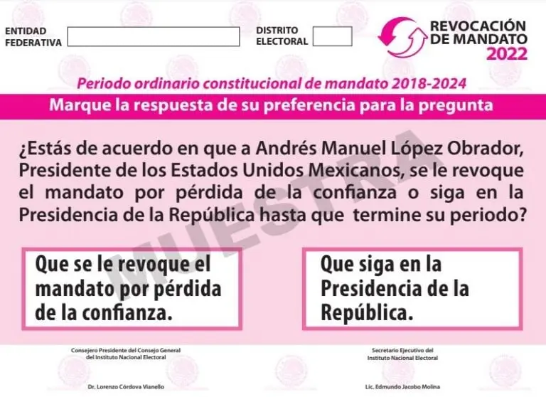 Pregunta revocación de mandato. Foto: Cuartoscuro.