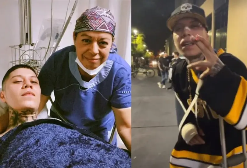 El rapero public&oacute; fotograf&iacute;as con varios golpes en la cara  