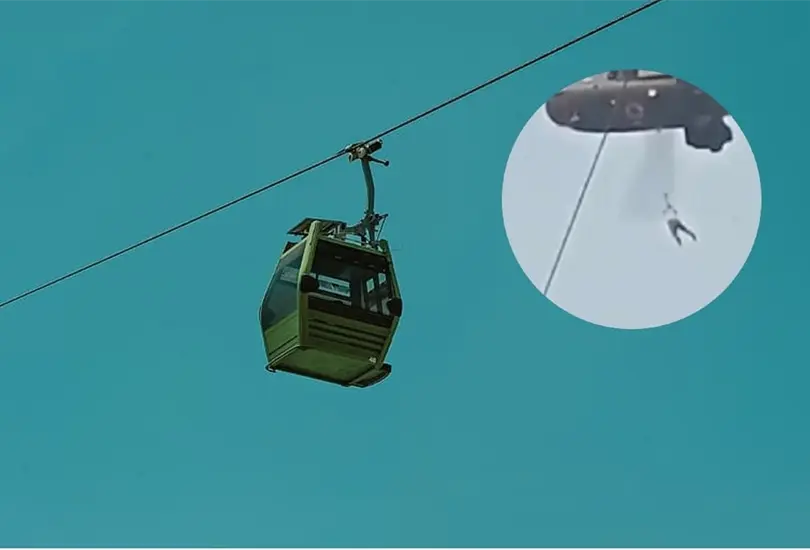 Accidente de telef&eacute;rico en India deja tres personas muertas. 