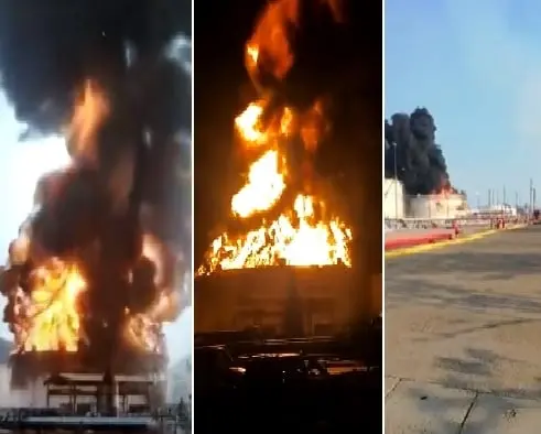 Se trata de la refinería ´Antonio Dovalí Jaime´ de Petróleos Mexicanos (Pemex). Se trata de la refinería ´Antonio Dovalí Jaime´ de Petróleos Mexicanos (Pemex).