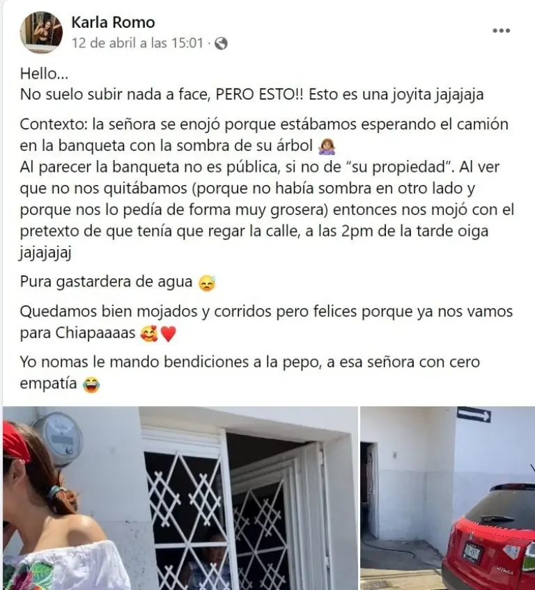 Mujer moja a turistas (Facebook)