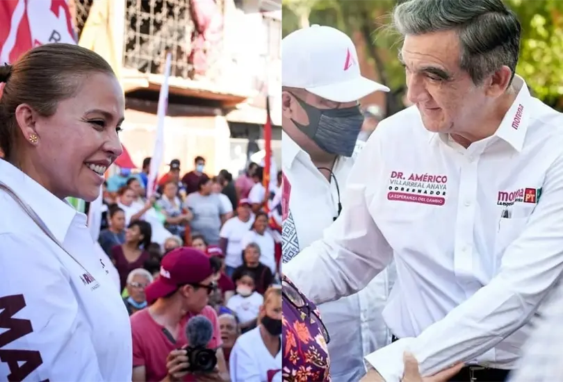 Marina Vitela, candidata en Durango, y Am&eacute;rico Villarreal, candidato en Tamaulipas. 
