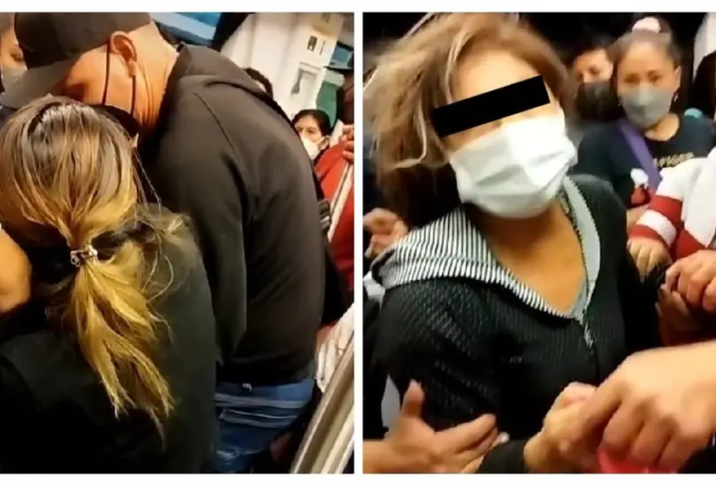 Mujer descubre infidelidad en el Metro Mujer descubre infidelidad en el Metro