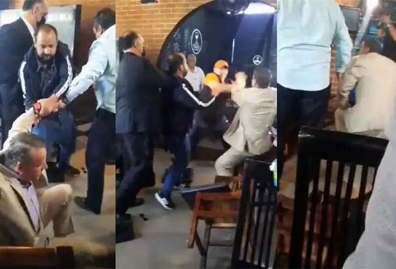 Alfredo Adame intercambi&oacute; golpes con el abogado de Carlos Trejo. 