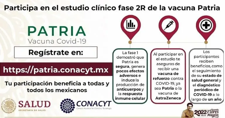 Registro vacuna ensayo clínico vacuna Patria.