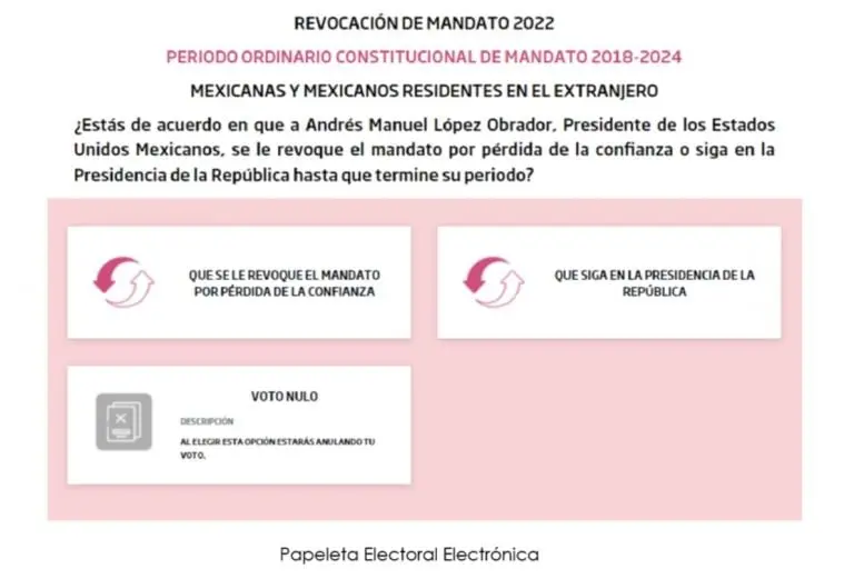 El sistema de voto electrónico por internet cuenta con una sección de instrucciones. Esta es la papeleta electrónica que se utilizará. FOTO: INE