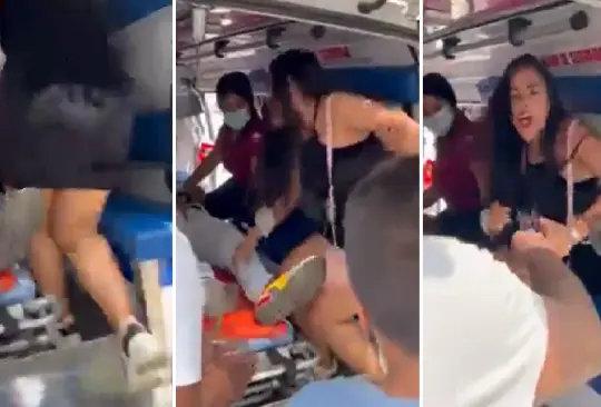 Elementos de seguridad tuvieron que obligarla a bajar de la unidad donde era atendida su pareja. Elementos de seguridad tuvieron que obligarla a bajar de la unidad donde era atendida su pareja.