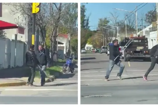 Conductor se enfrenta a hombre con muletas Conductor se enfrenta a hombre con muletas