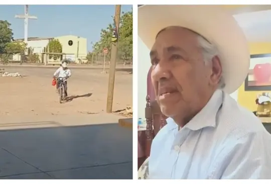 Abuelito le lleva el lonche a su nieta