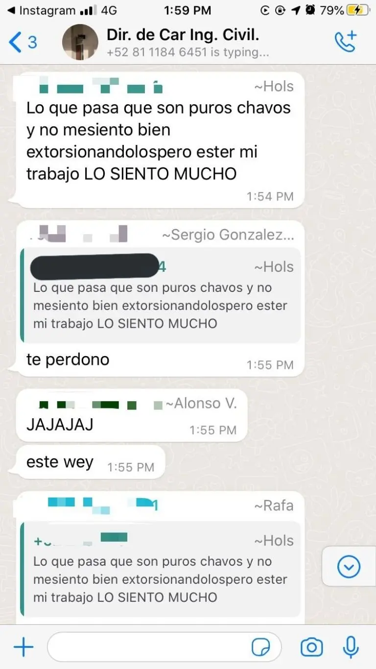 El extorsionador pidió perdón - Twitter