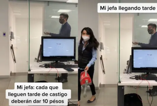 Empleados le devuelven el castigo a su jefa por llegar tarde | VIDEO