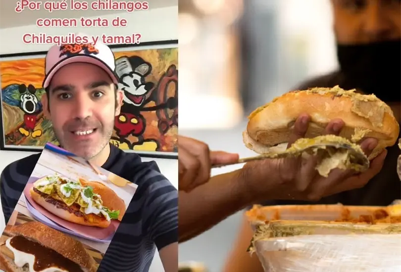 Norte&ntilde;o prueba por primera vez la torta de chilaquiles y sorprende su reacci&oacute;n | VIDEO