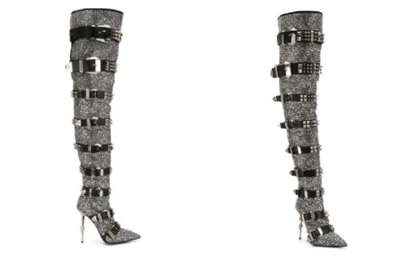 Las botas altas Philipp Plein, Stain Boots High-Heels Overknees Tie Dye tienen un costo de alrededor de 500 mil pesos.