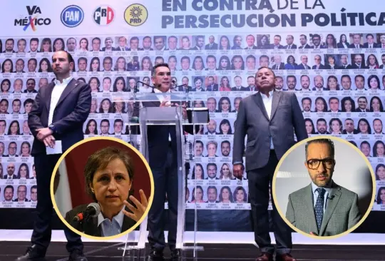 La alianza Va por México utilizó sin permiso las fotografías de Carmen Aristegui y Chumel Torres en conferencia de prensa 