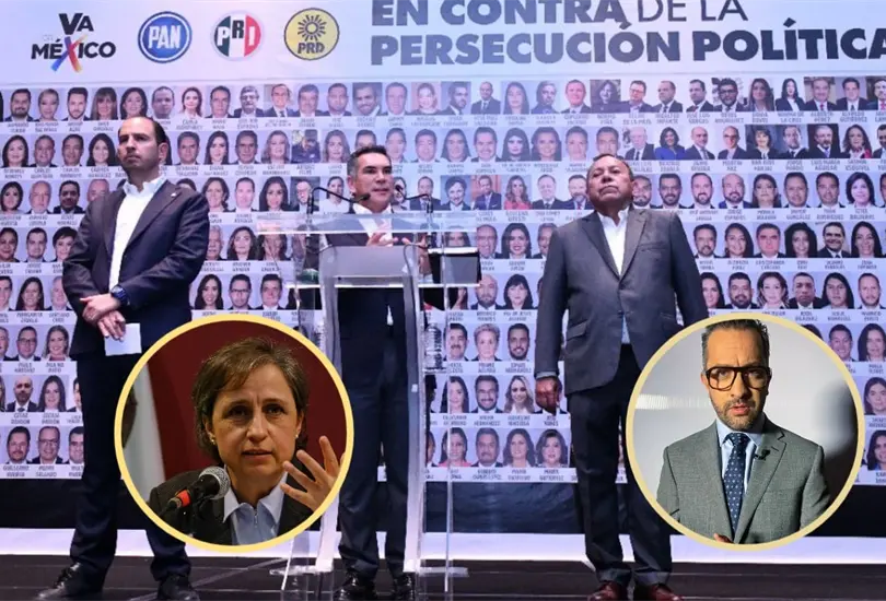 La alianza Va por México utilizó sin permiso las fotografías de Carmen Aristegui y Chumel Torres en conferencia de prensa La alianza Va por México utilizó sin permiso las fotografías de Carmen Aristegui y Chumel Torres en conferencia de prensa