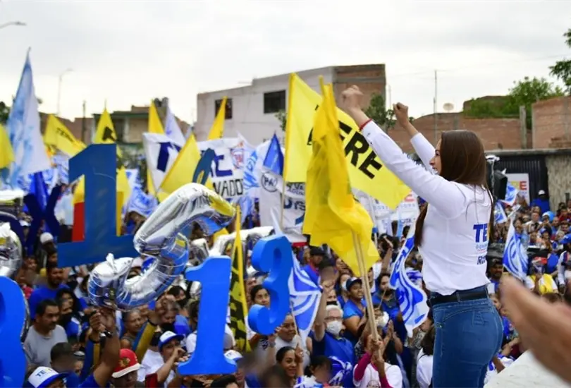 Teresa Jimenez en cierre de campa&ntilde;a en los distritos 5, 12 y 13 en el oriente de Aguascalientes.