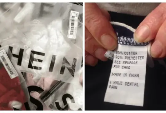 Mensajes ocultos en ropa de Shein