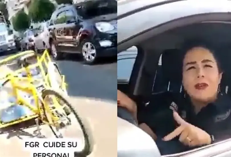 Apodan a mujer lady FGR por chocar contra un repartidor de agua y darse a la fuga. 