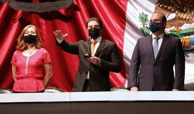 Samuel García en su toma de protesta. Foto: Cuartoscuro.