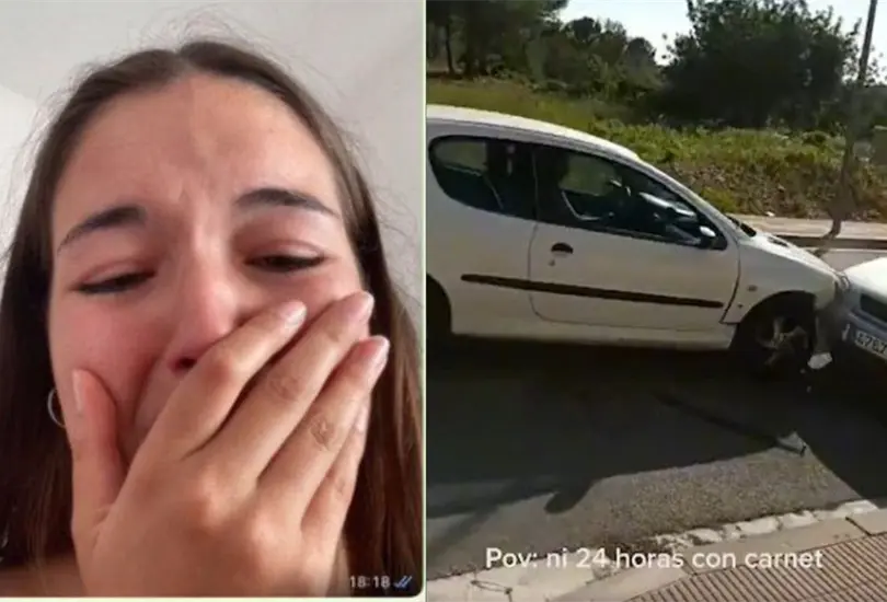 La mam&aacute; de la joven capt&oacute; el momento exacto en el que choc&oacute; contra el auto de su hermano
