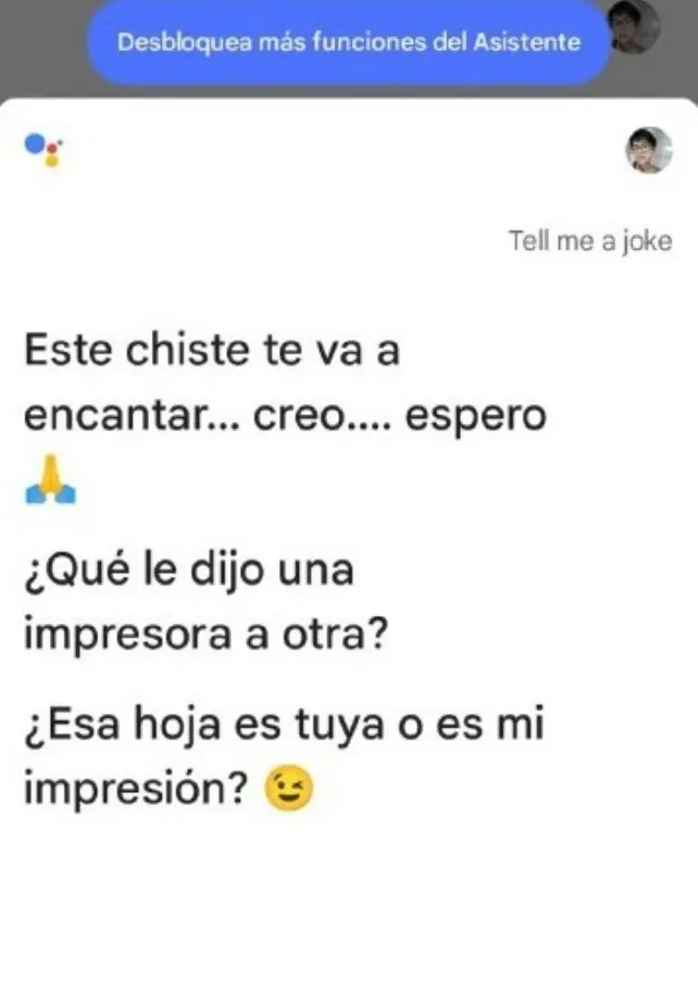 El asistente de Google puede incluso contarte chistes o adivinanzas. Foto: Especial.