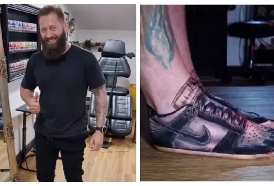 Hombre se tatúa unos tenis Nike Hombre se tatúa unos tenis Nike