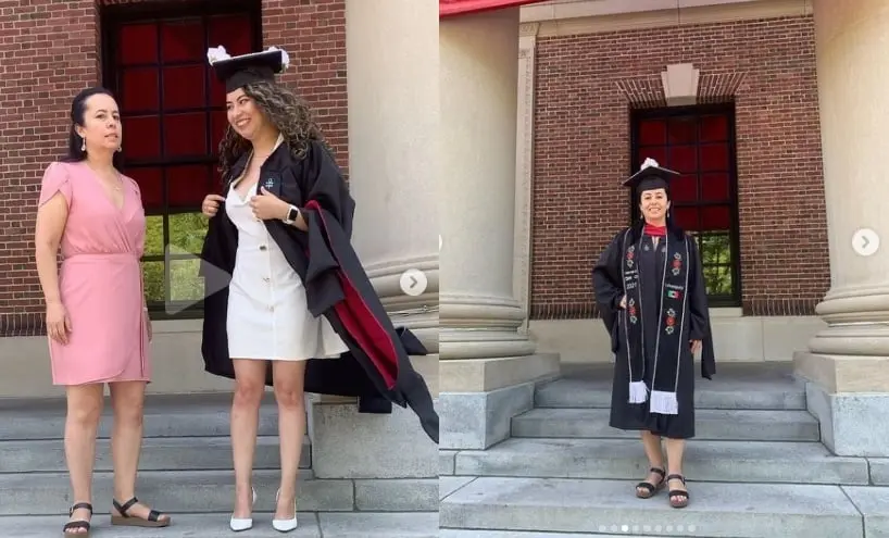 "Nos graduamos de Harvard, mam&aacute;": mexicana termina su carrera en EU y le pone la toga a su madre