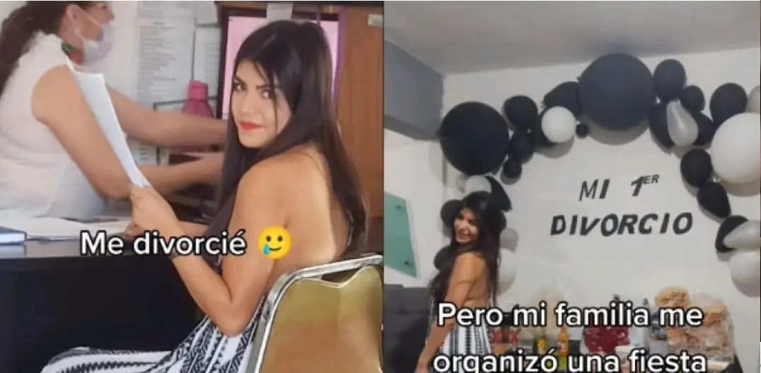 Mujer firma su divorcio y su familia le organiza una gran fiesta | VIDEO