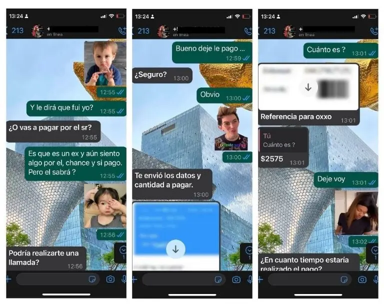 Joven responde a estafa con stickers (Twitter)